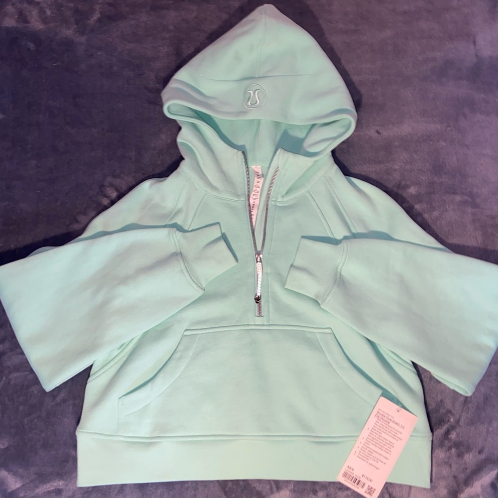 Lululemon Light Green Oversized 1/2 Zip Hoodie Sweatshirt